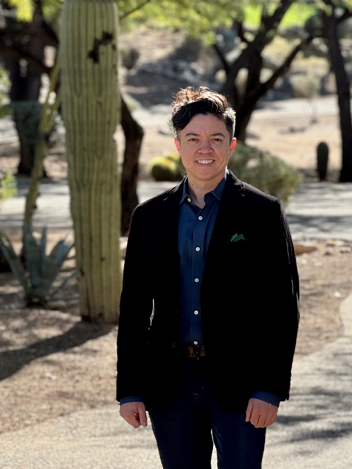 John, Snake Oil co-founder, standing in the Sonoran desert