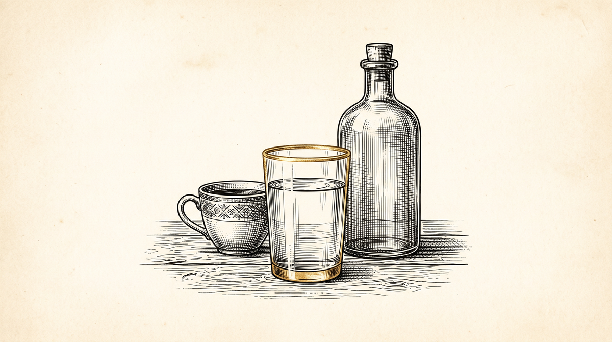 The Best Drink for a Hangover — engraved illustration